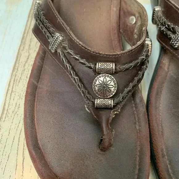 Brown Minnetonka low platform slip on sandals - Picture 4 of 7
